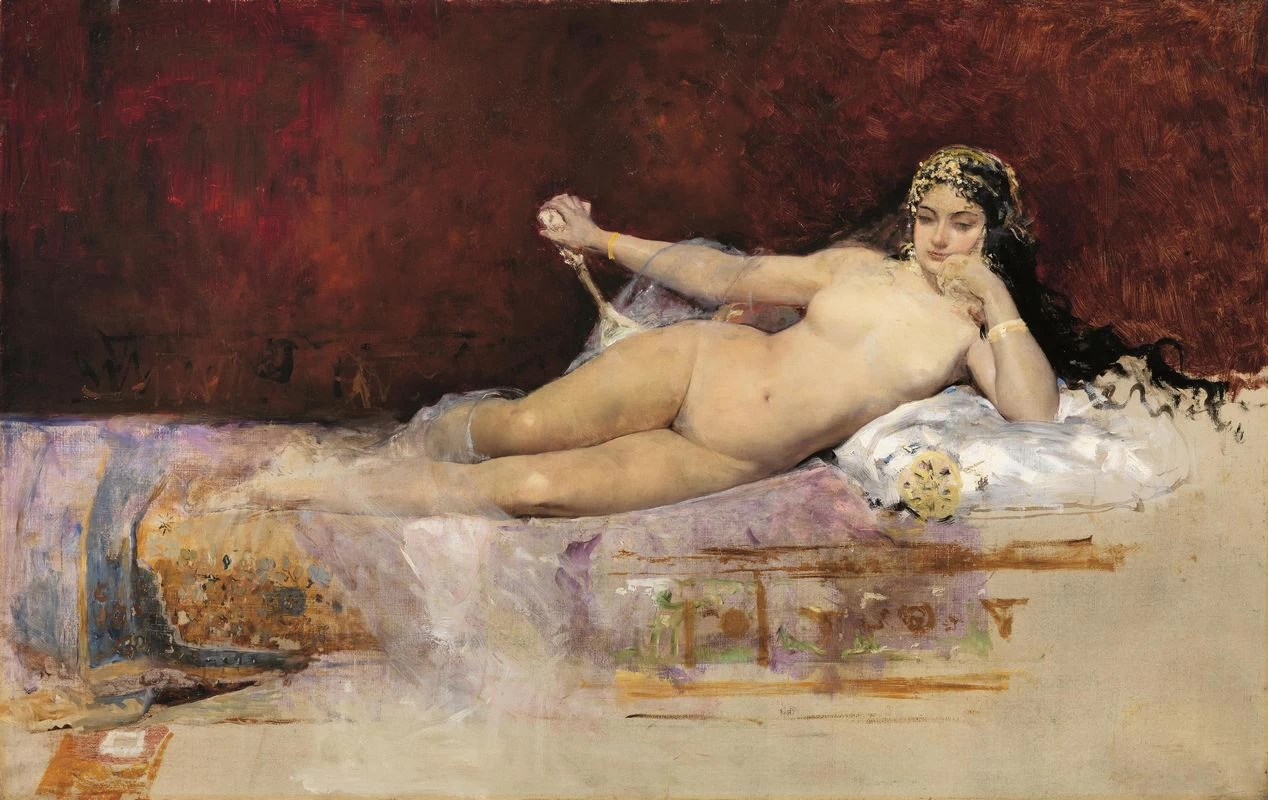 Nudo di donna su una ottomana